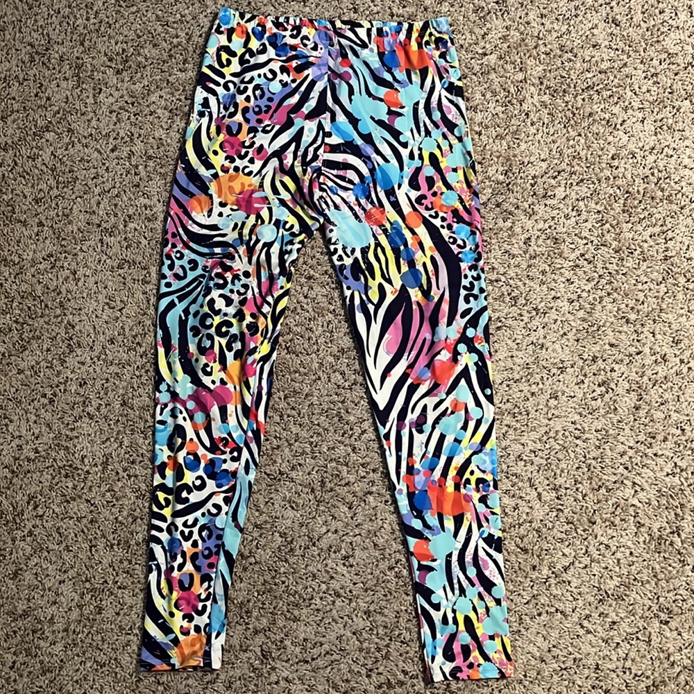 Size 12-14 paint splitter look animal print leggings - Picture 2 of 3